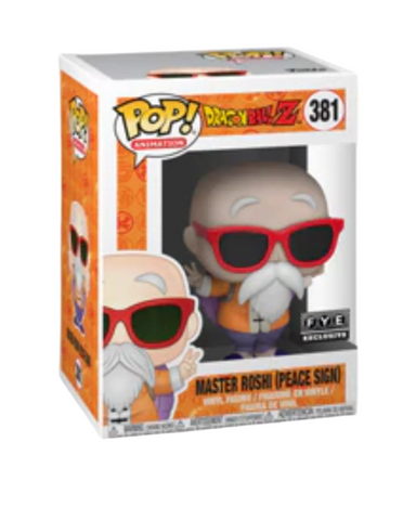 (未使用･未開封品)Pop :アニメーションポップ！マスターRoshi (ピースサイン) Exclusive Funko Pop! x Dragon Ball Z Master Roshi (Peace Sign) #381