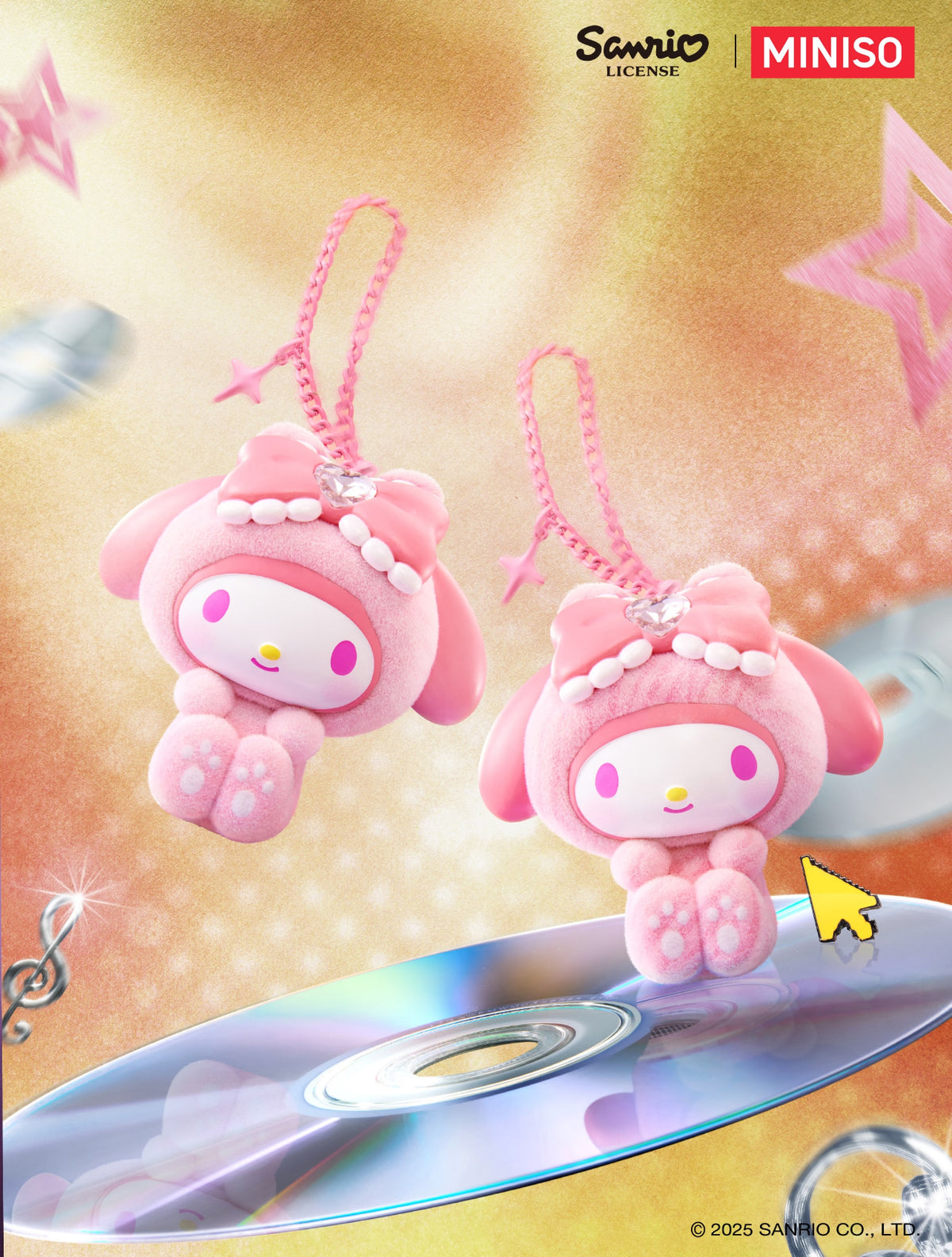 Miniso x Sanrio Characters Gem Forest Flocked Pendant Figure