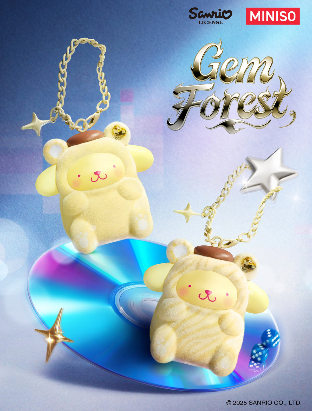 Miniso x Sanrio Characters Gem Forest Flocked Pendant Figure