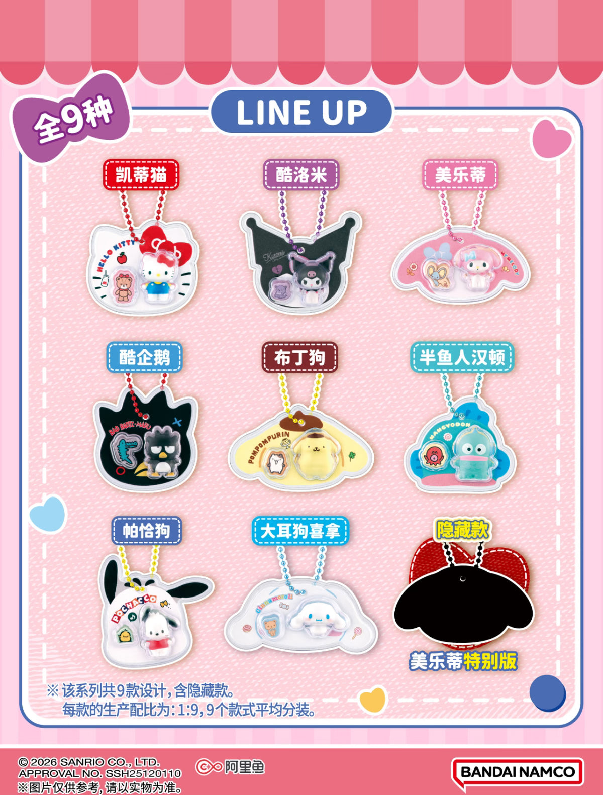 Bandai x Sanrio Characters Mini Package Charm Series 2