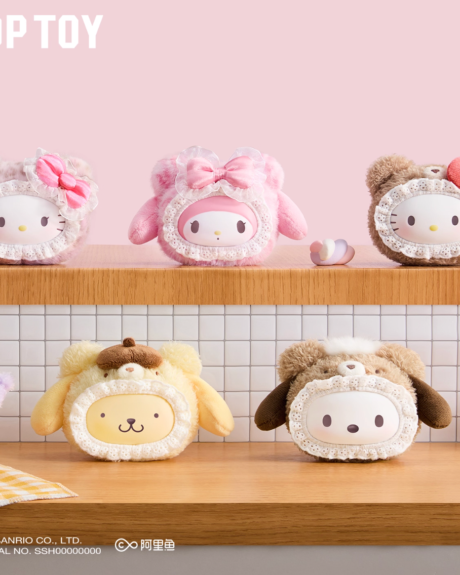 新品TOP TOY サンリオ ふわふわベアシリーズ マスコット 1BOX TOPTOY x Sanrio Characters Fluffy Teddy Bear Head Vinyl Plush