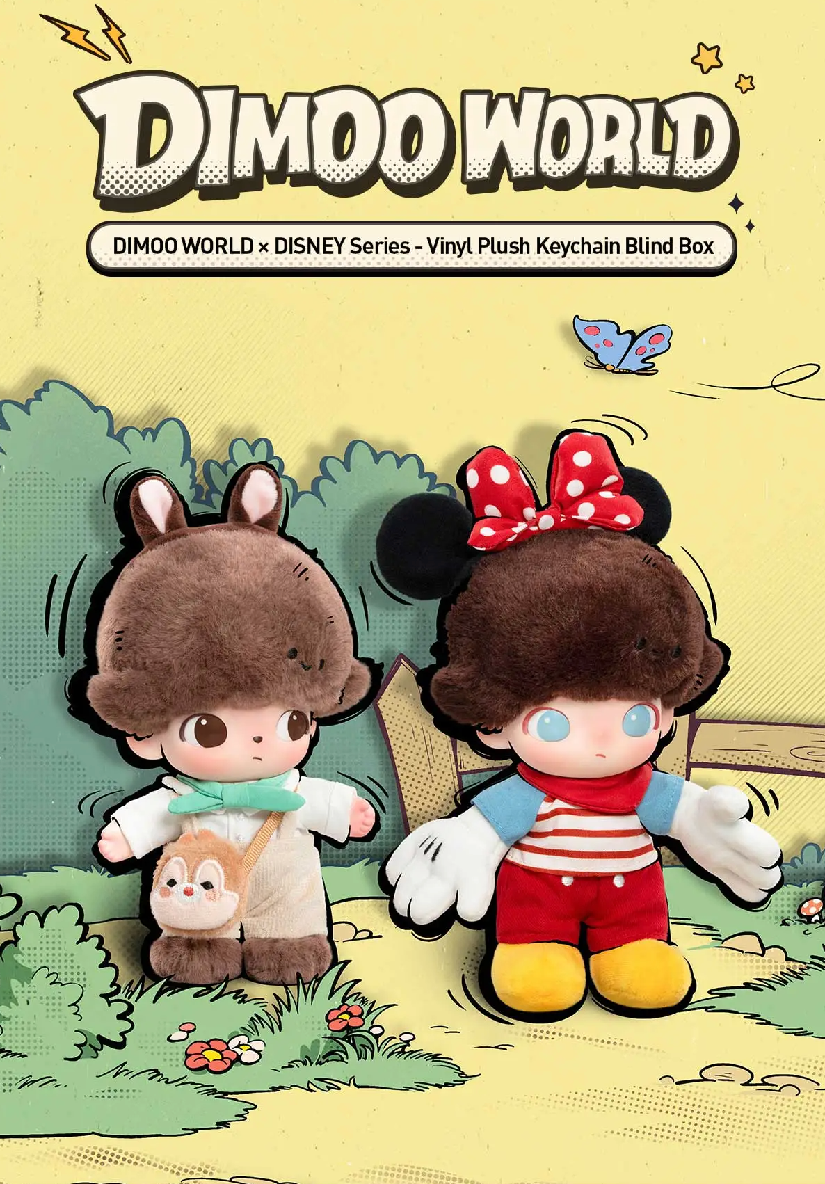 Pop Mart x Dimoo World x Disney Series Vinyl Plush Keychain