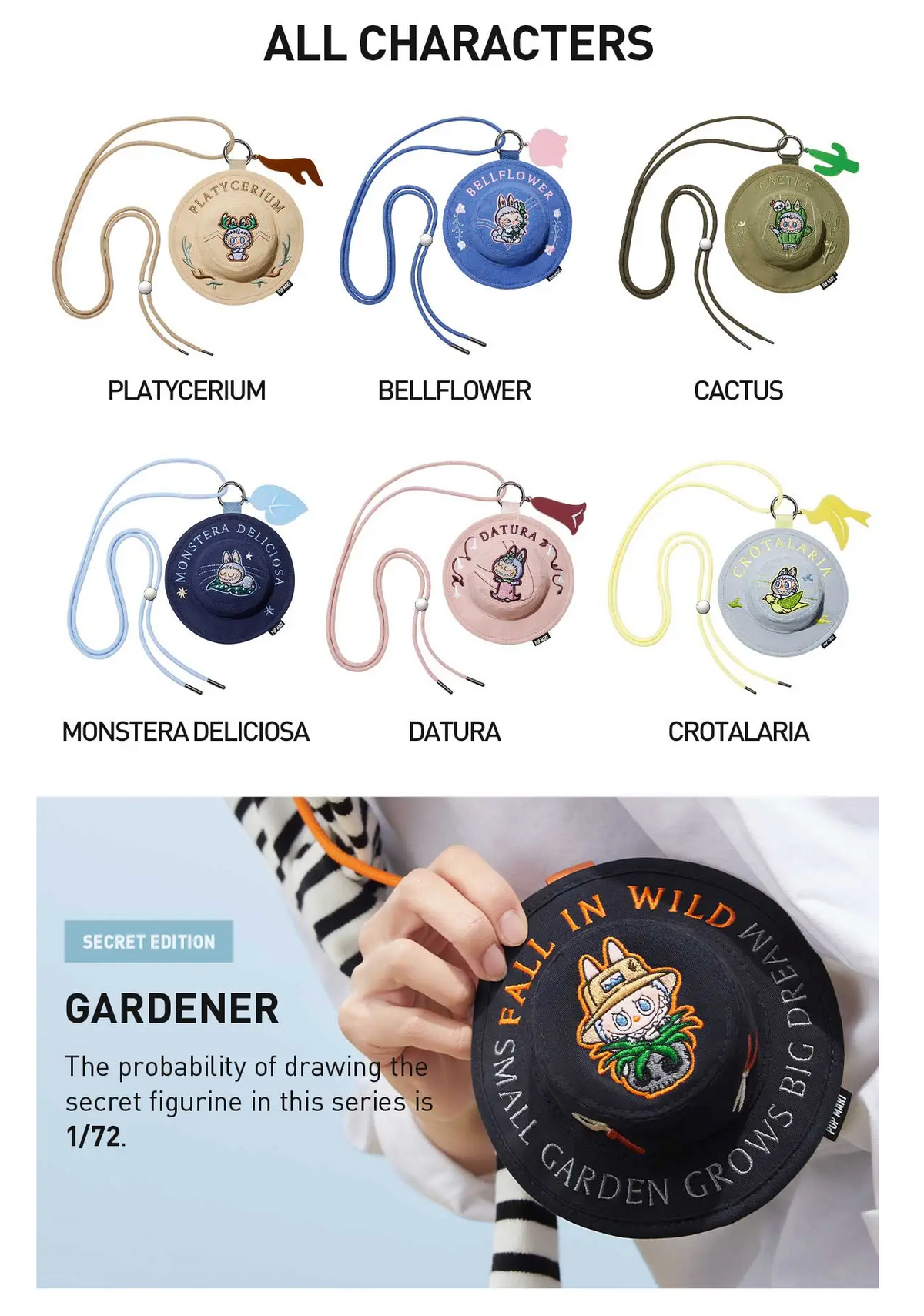 Pop Mart x The Monsters Labubu Fall In Wild Series Bucket Hat Mini Bag