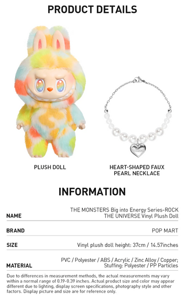 Pop Mart x The Monsters Big into Energy Series Rock the Universe Vinyl Plush Doll