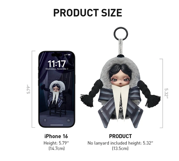 Pop Mart x Skullpanda x Wednesday Plush (Nevermore Academy Uniform Version)