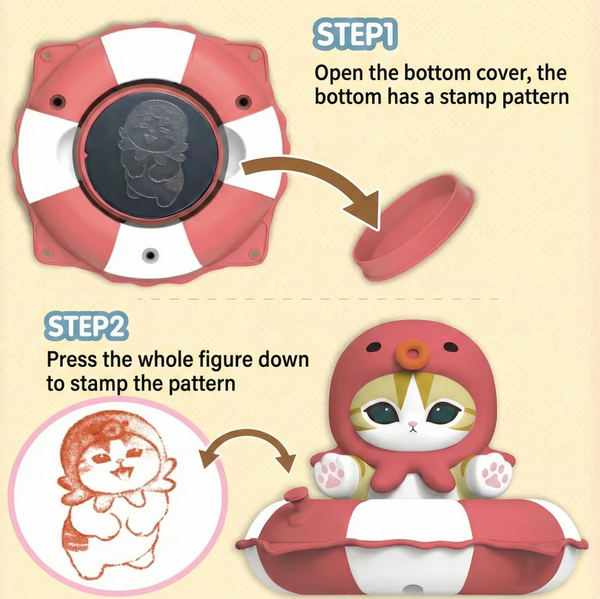 Trendy Sound x Mofusand Swimming Ring Stamp Figure