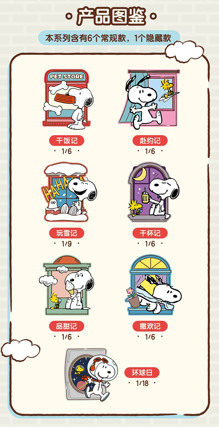 M&G Shop x Peanuts Snoopy Window Story Fridge Magnet