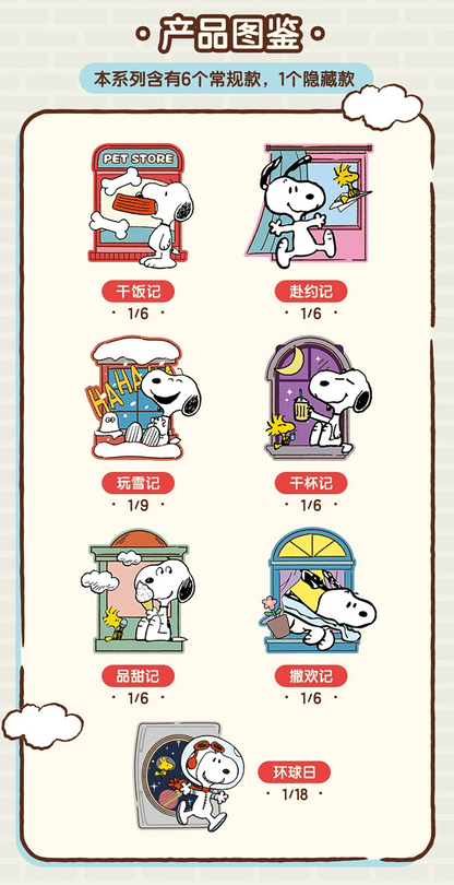 M&G Shop x Peanuts Snoopy Window Story Fridge Magnet