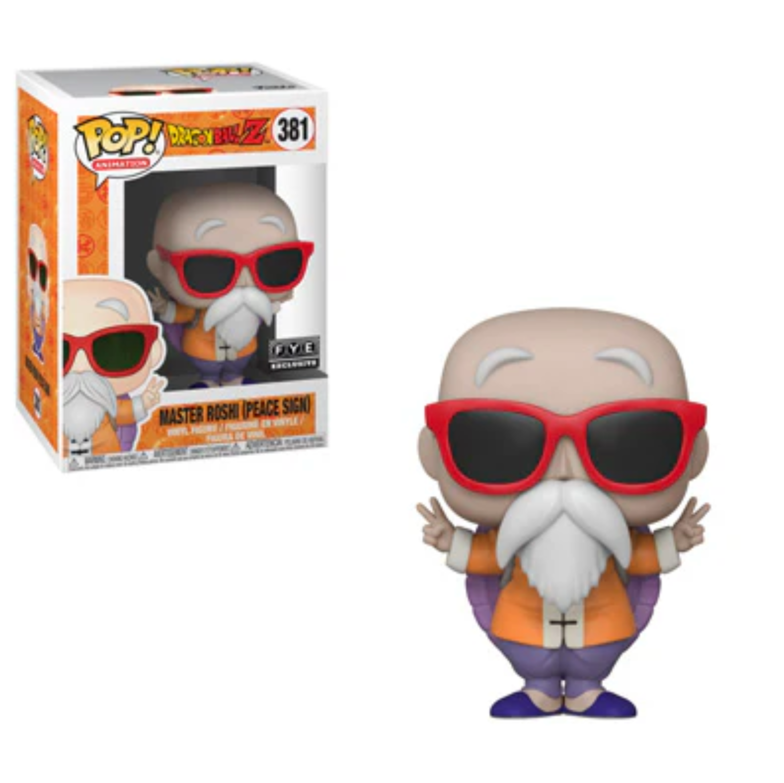 Funko Pop! x Dragon Ball Z Master Roshi (Peace Sign) #381 FYE