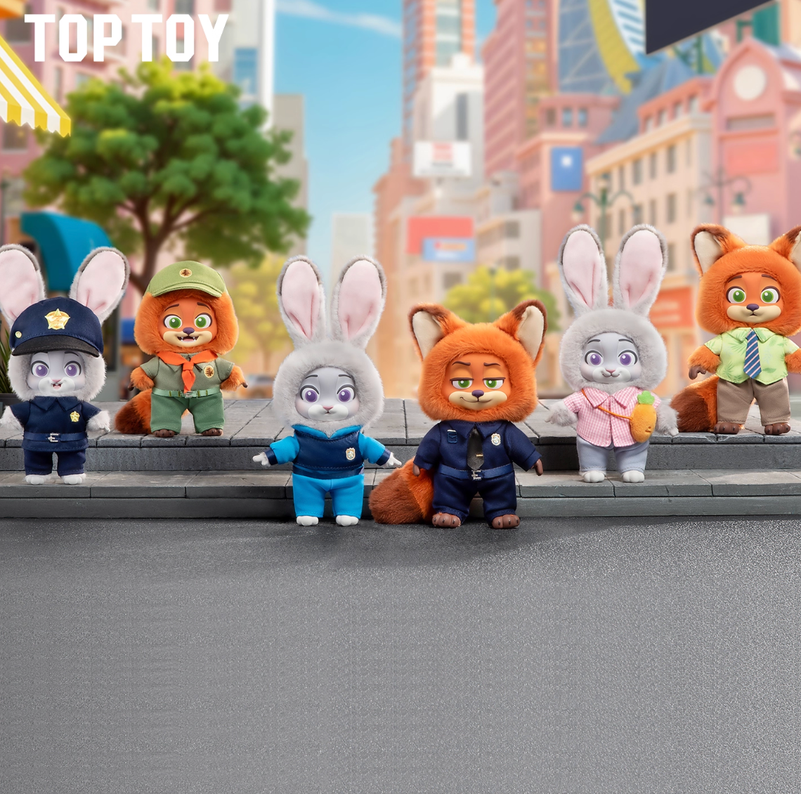 TOPTOY x Disney Zootopia 2 Nick & Judy's Growth Journey Vinyl Plush