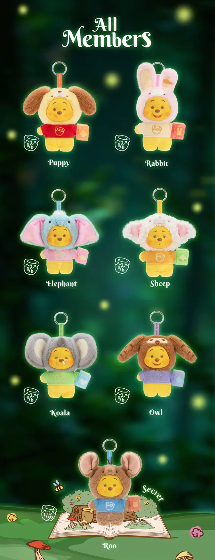 TOPTOY x Disney Winnie the Pooh Animal Storybook Vinyl Plush